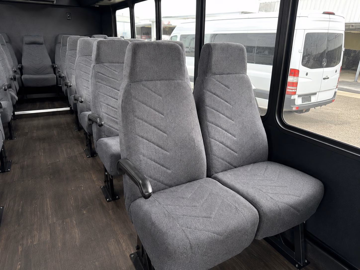 leander 18 passenger minibus inside