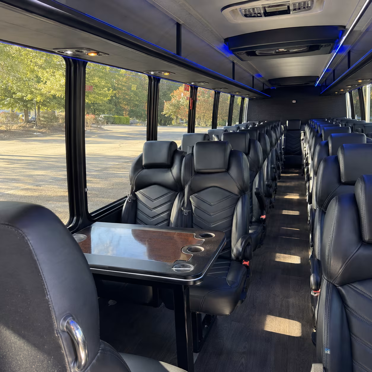 leander 28 passenger minibus inside