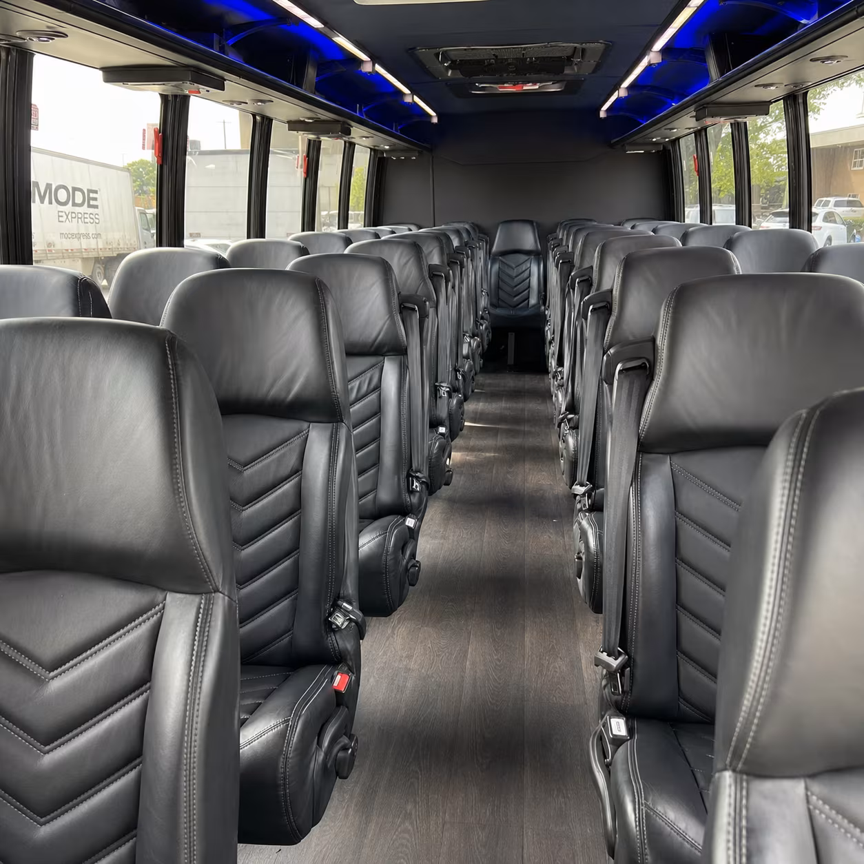 leander 28 passenger minibus interior