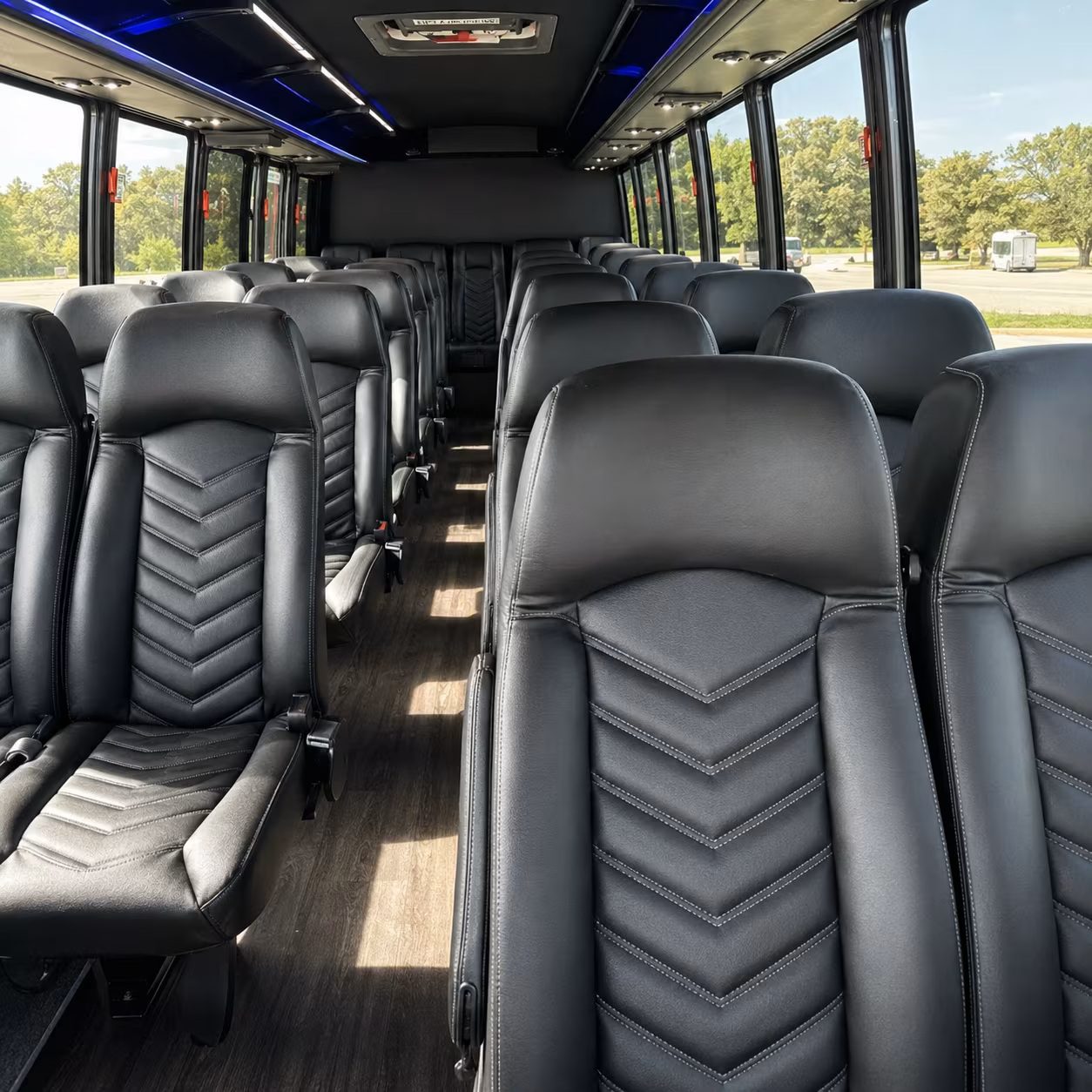 leander 30 passenger minibus inside
